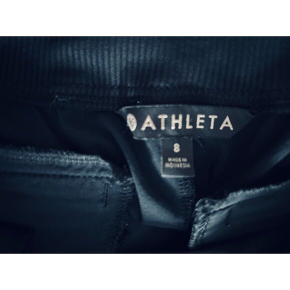 ATHLETA Pull-up Pants Navy Blue White Stripe Casual Travel Workout Size 8 - Picture 11 of 12